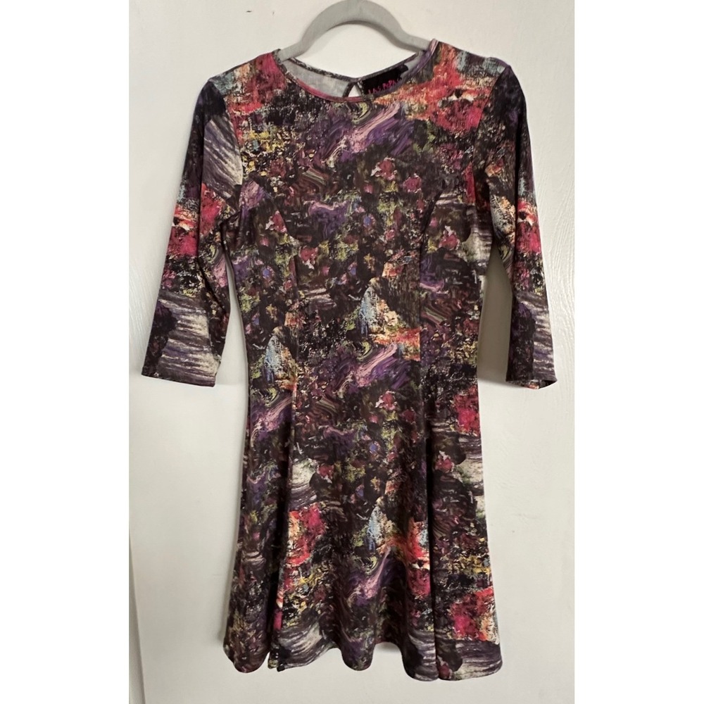 Las Pepas Argentina Vestido Jodie Print Dress Size 2 M Abstract Colorful‎ Art